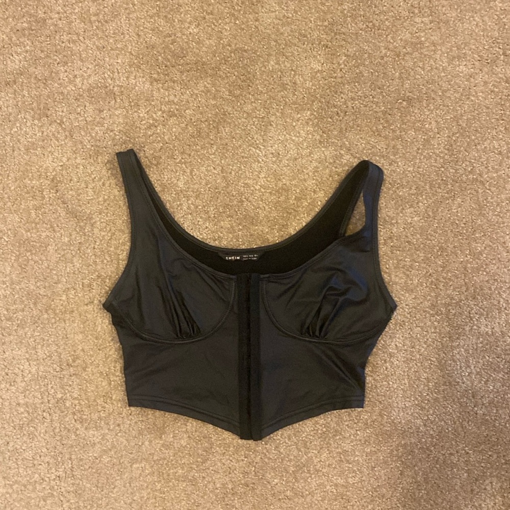 Leather corset crop top